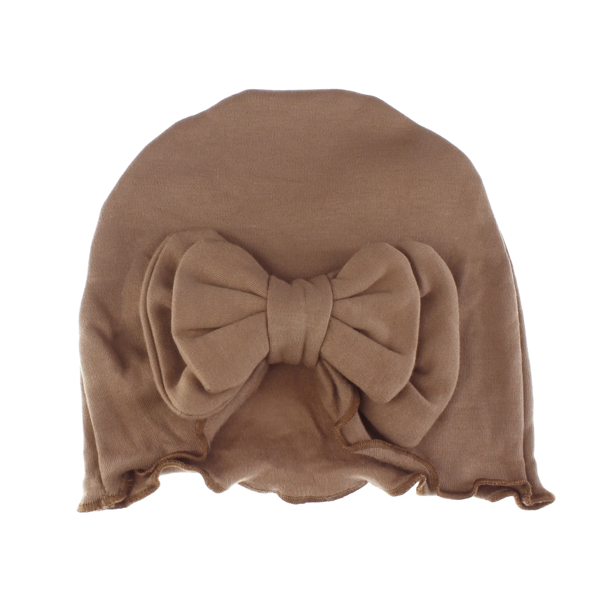 Baby Vintage Ruffle Bow Cotton Beanie Hat