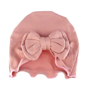 Baby Vintage Ruffle Bow Cotton Beanie Hat