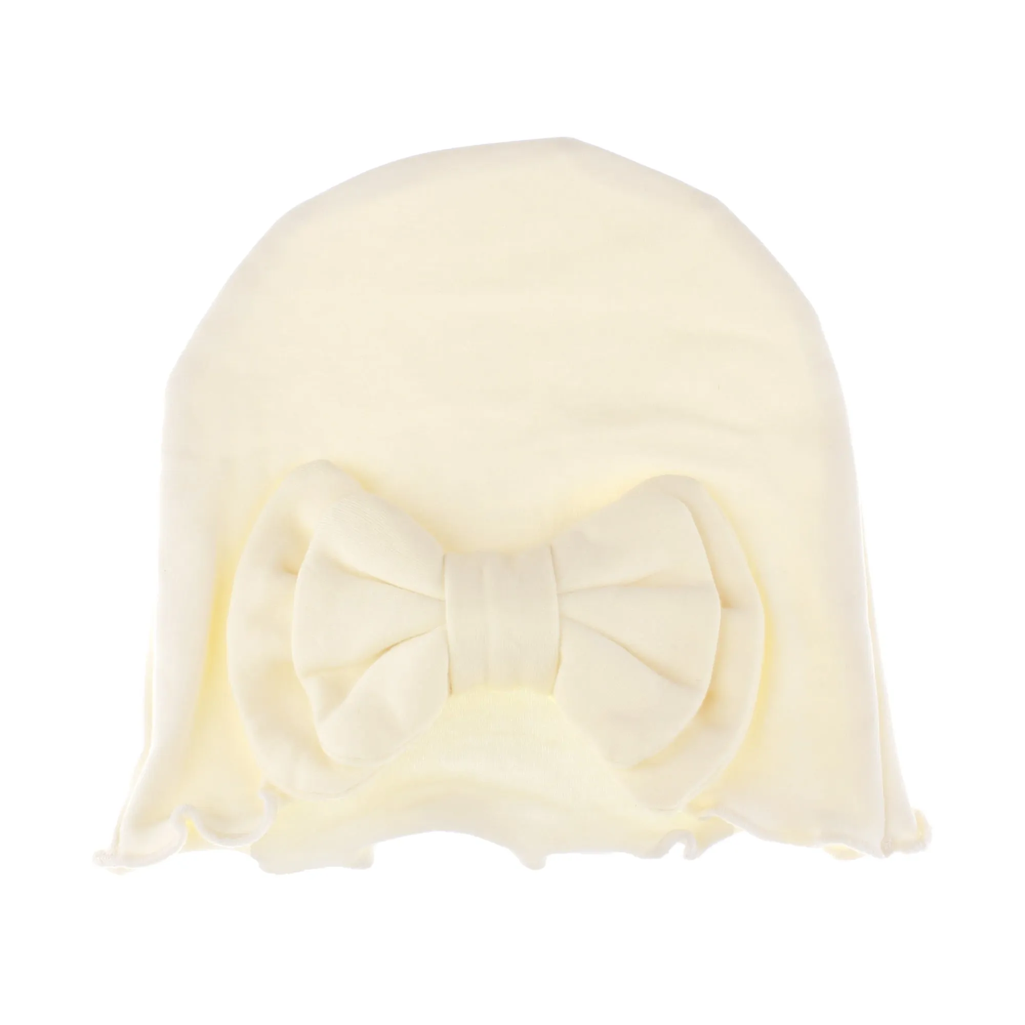 Baby Vintage Ruffle Bow Cotton Beanie Hat