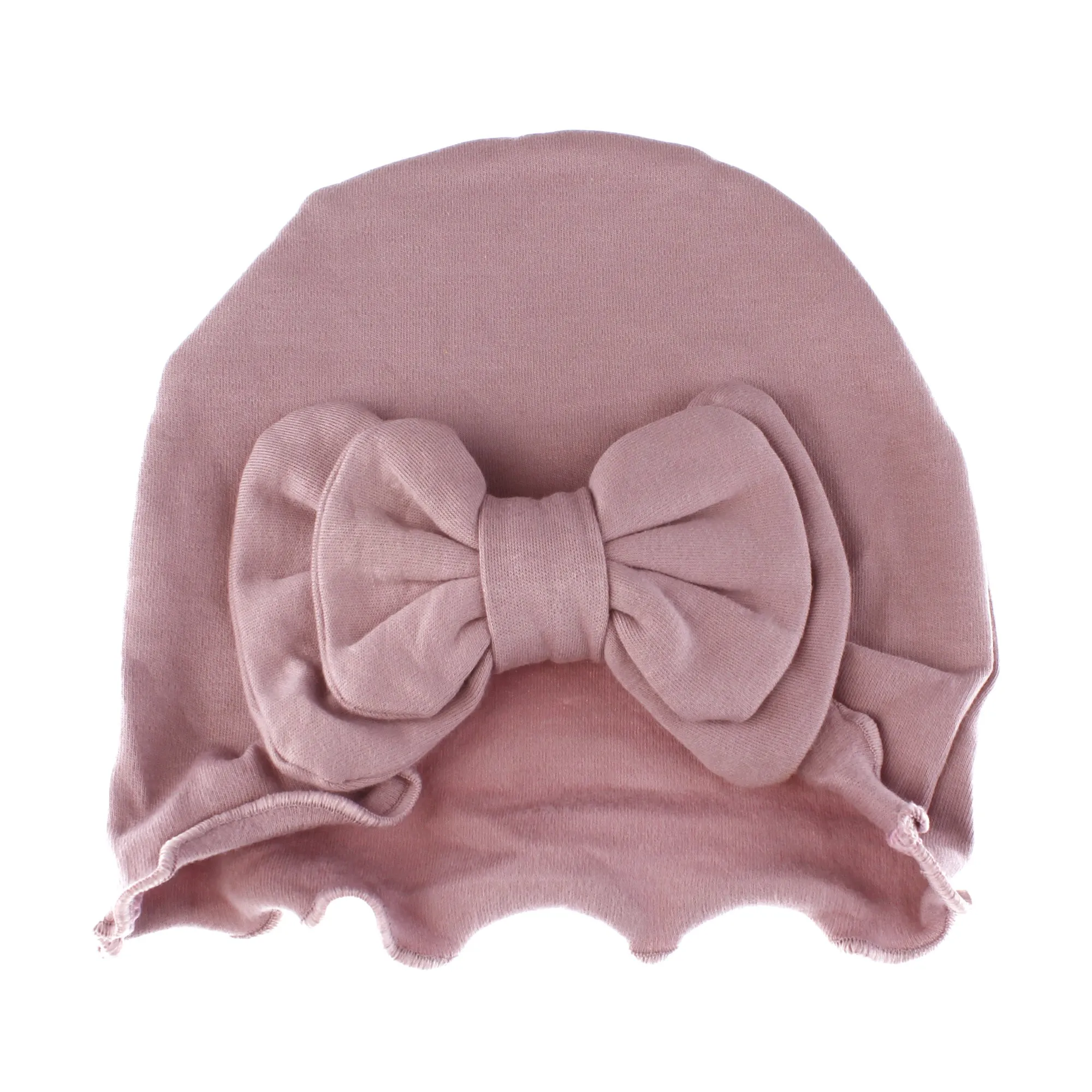 Baby Vintage Ruffle Bow Cotton Beanie Hat