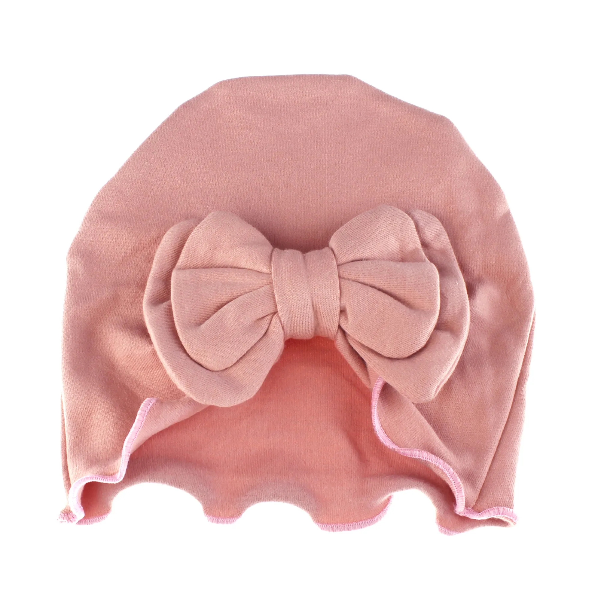 Baby Vintage Ruffle Bow Cotton Beanie Hat