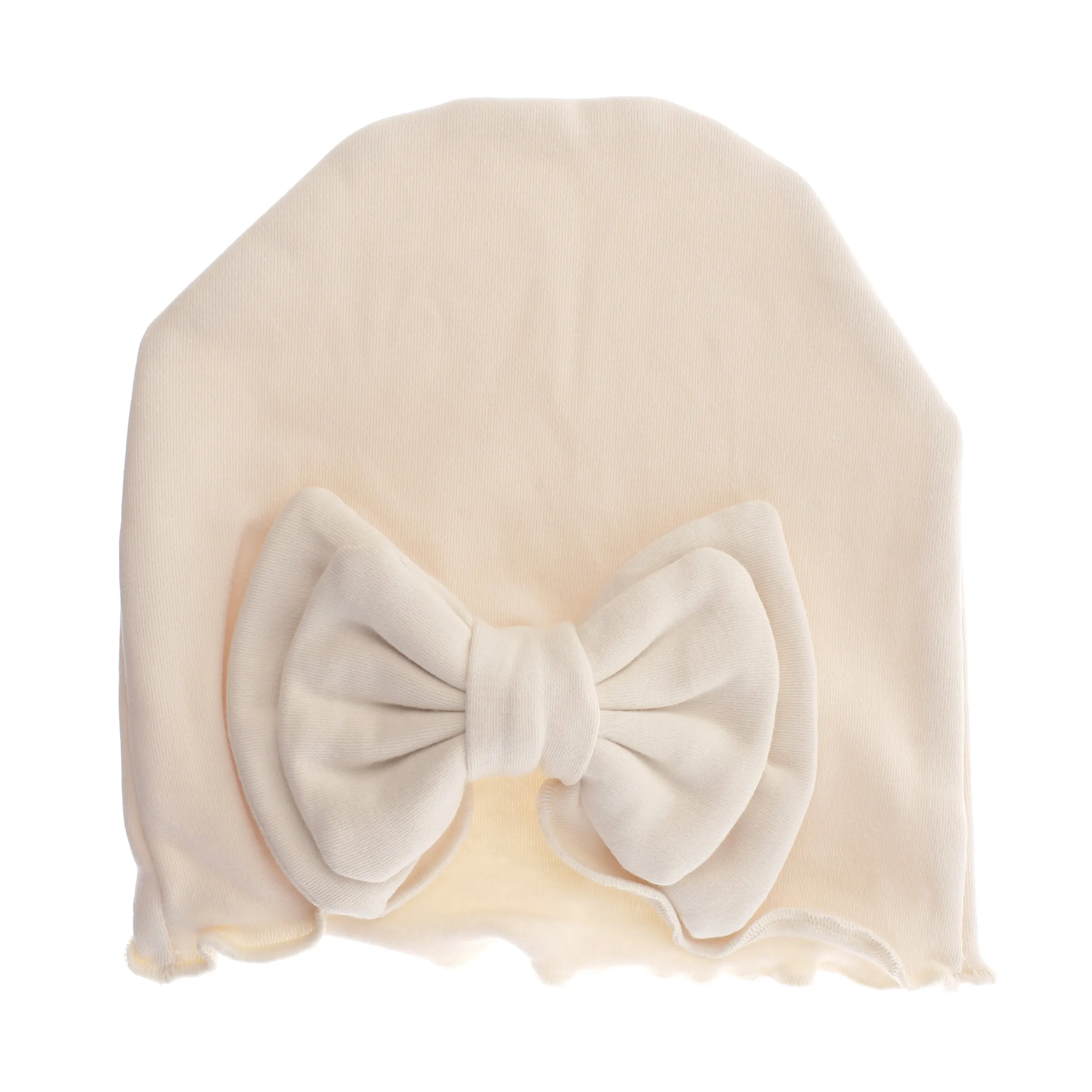 Baby Vintage Ruffle Bow Cotton Beanie Hat