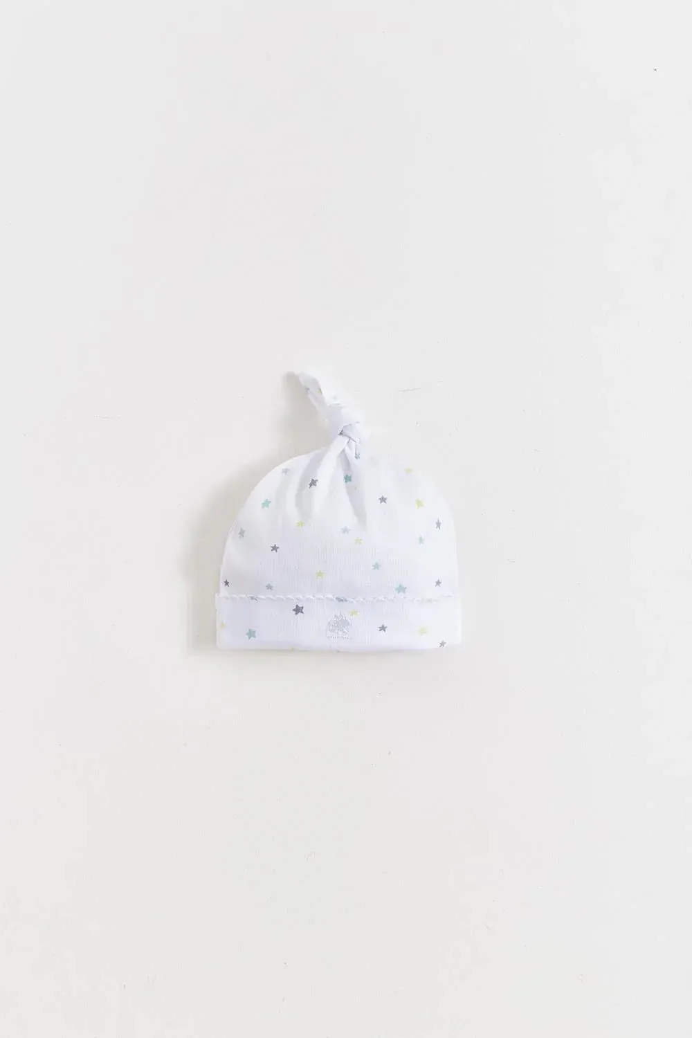 Babycottons Little Stars Knot Beanie - White/Grey