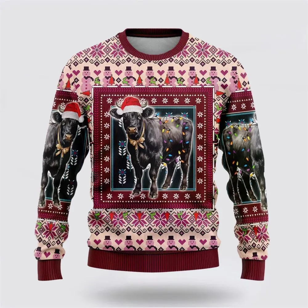 Black Angus Cowss Ugly Christmas Sweater, Farm Sweater, Christmas Gift, Best Winter Outfit Christmas