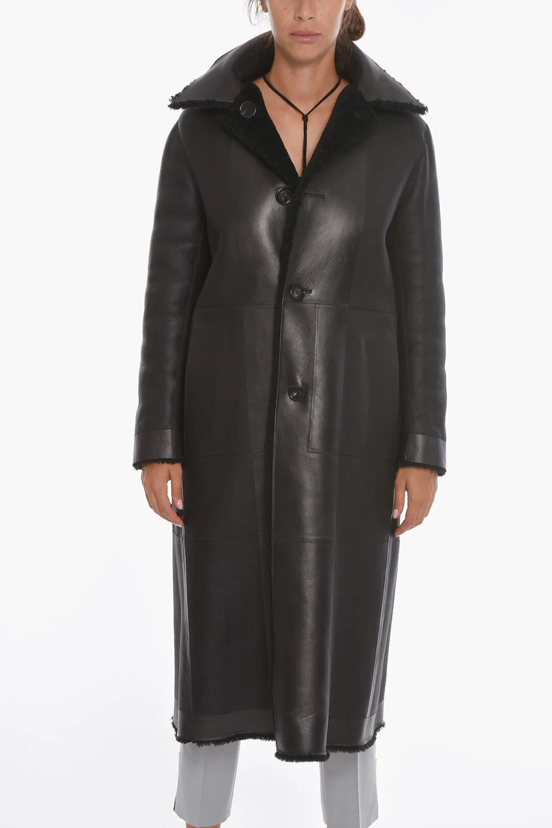 Bottega Veneta Single-breasted Shearling Coat