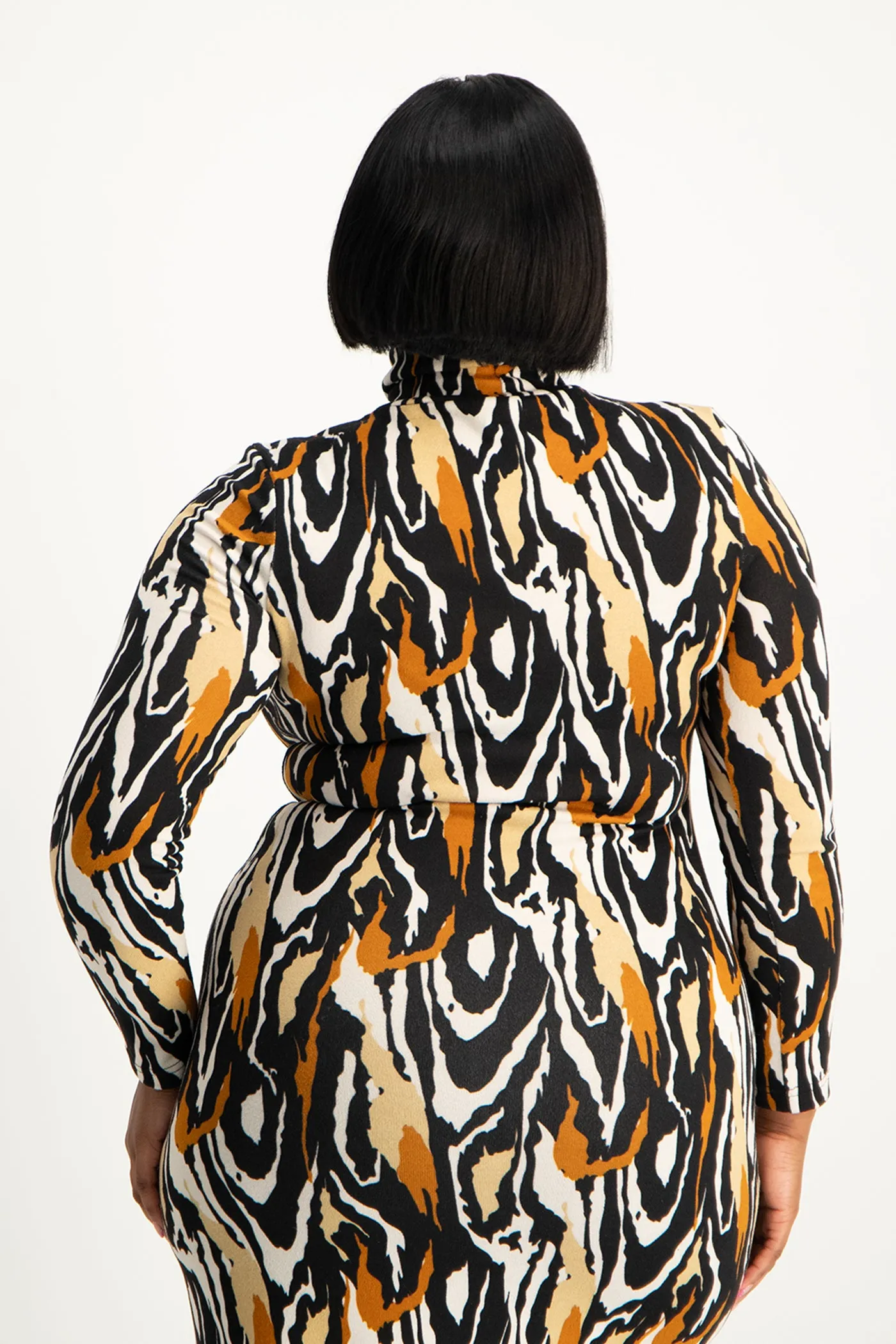 Catarina Printed Poloneck Dress