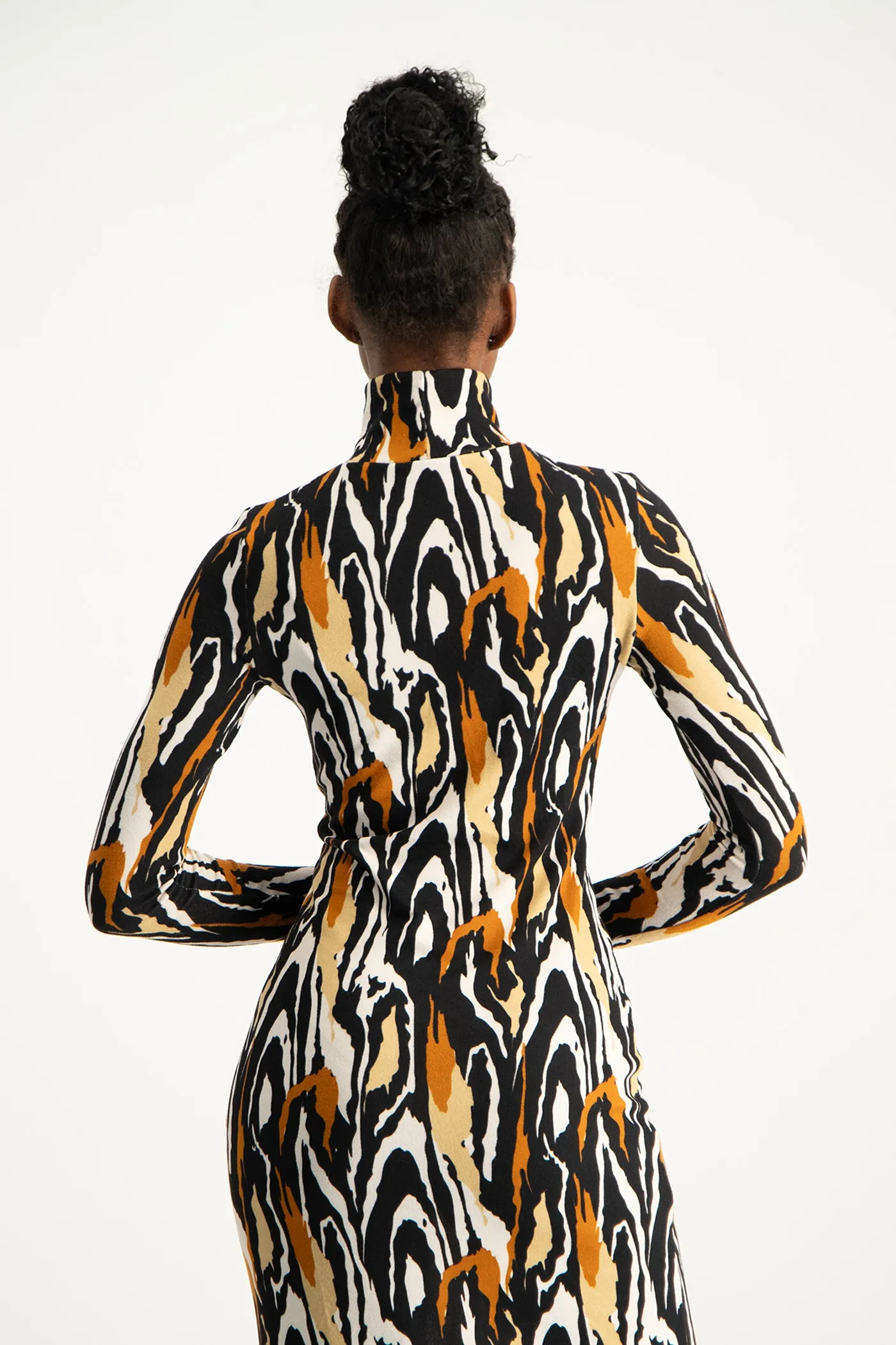 Catarina Printed Poloneck Dress
