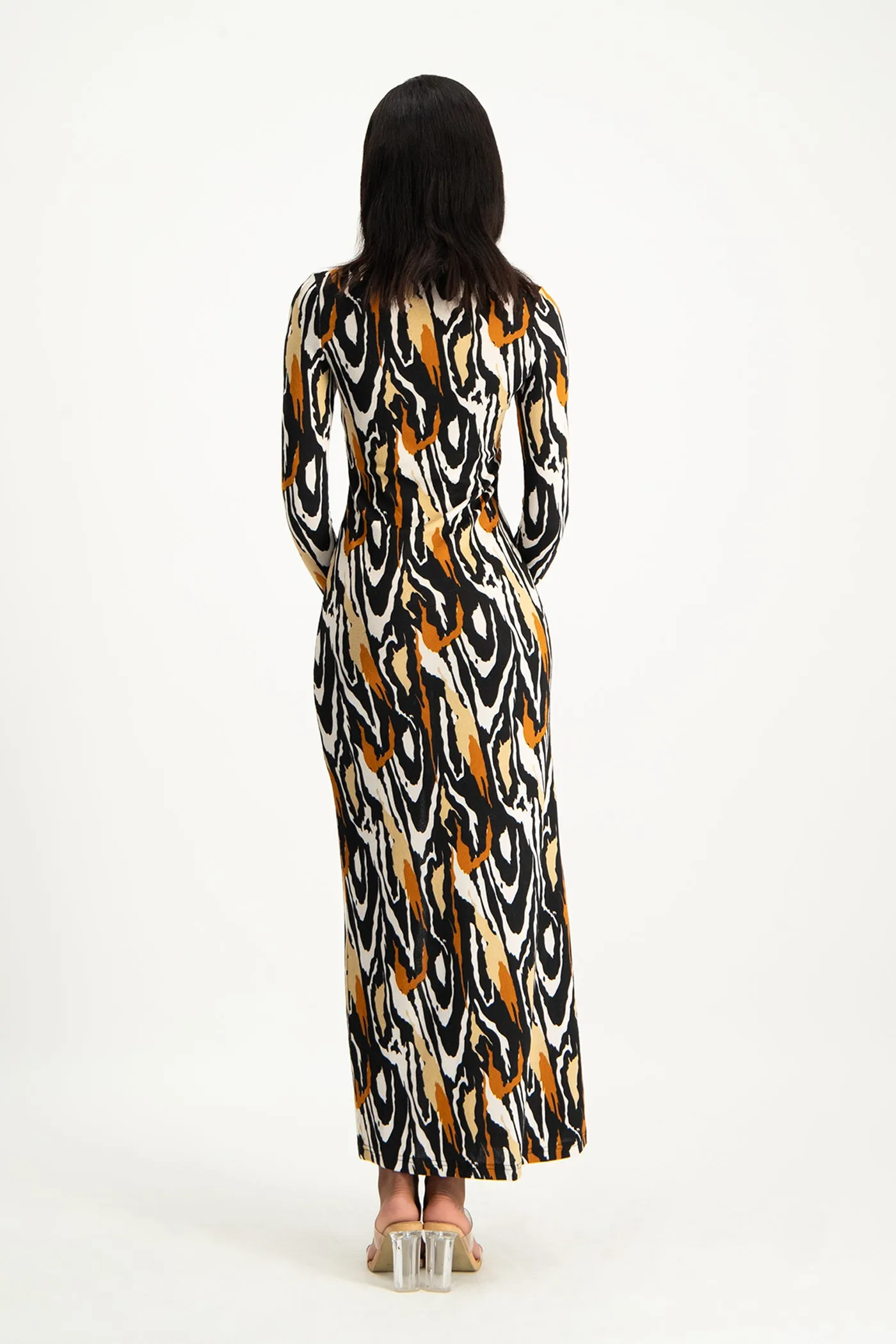 Catarina Printed Poloneck Dress