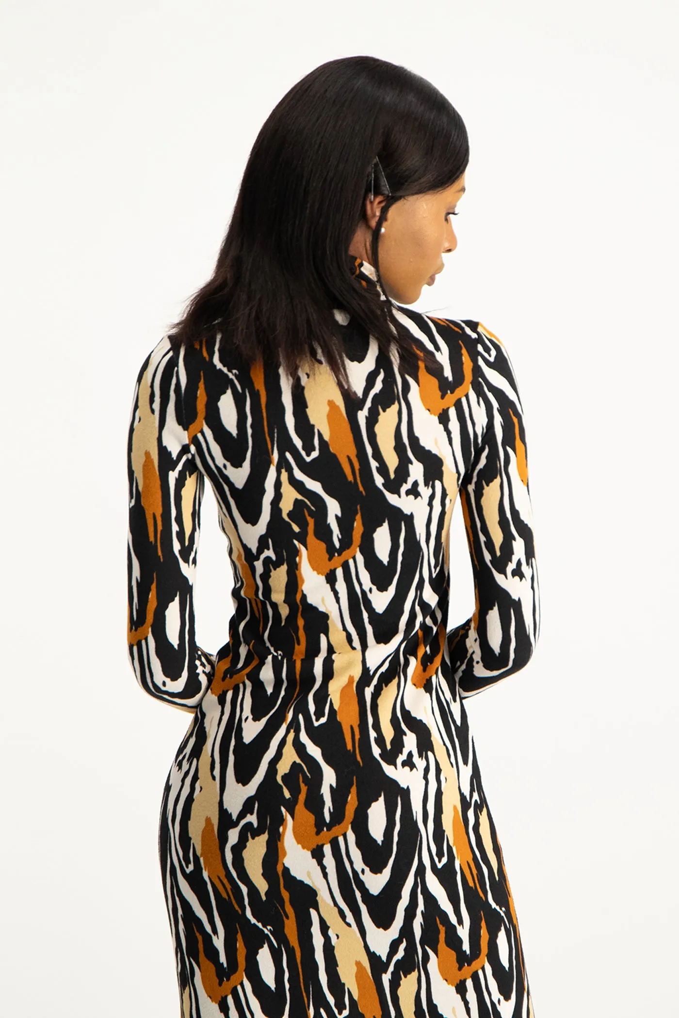 Catarina Printed Poloneck Dress