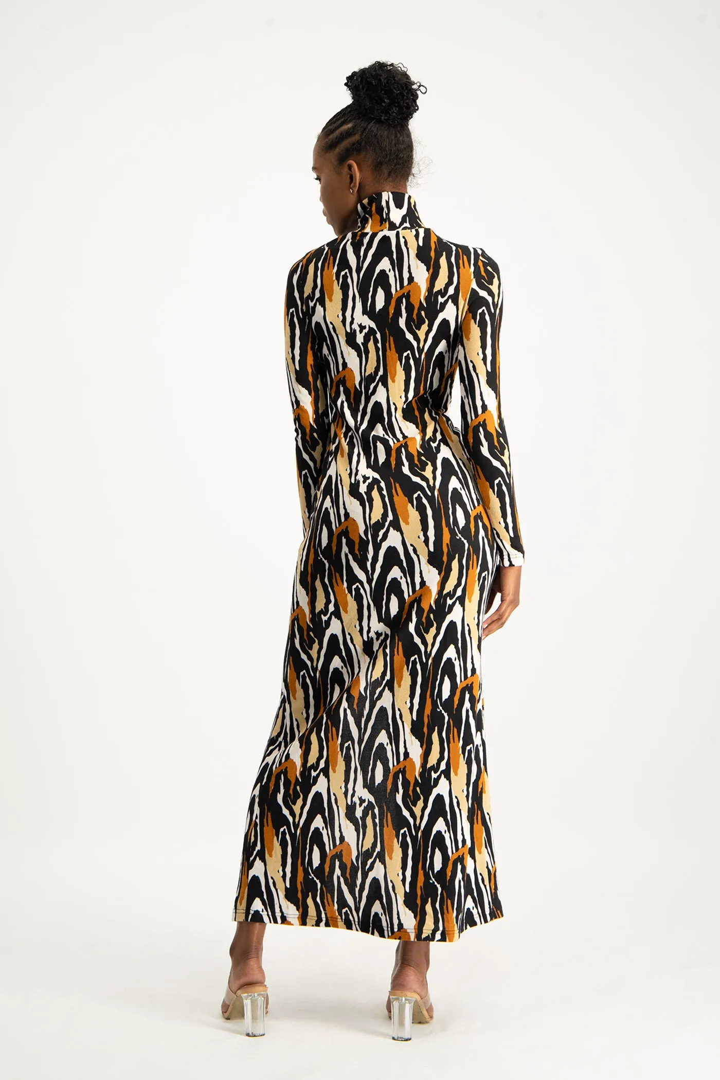 Catarina Printed Poloneck Dress