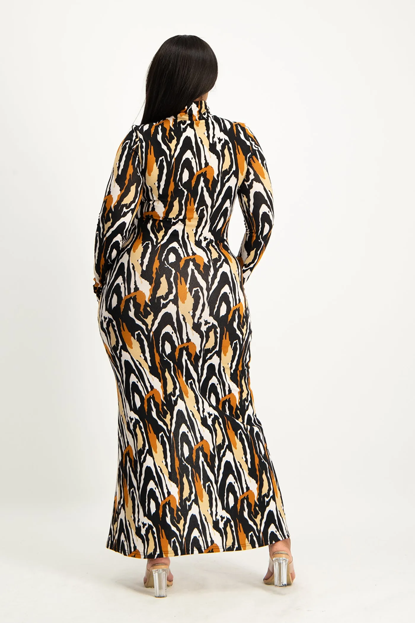 Catarina Printed Poloneck Dress