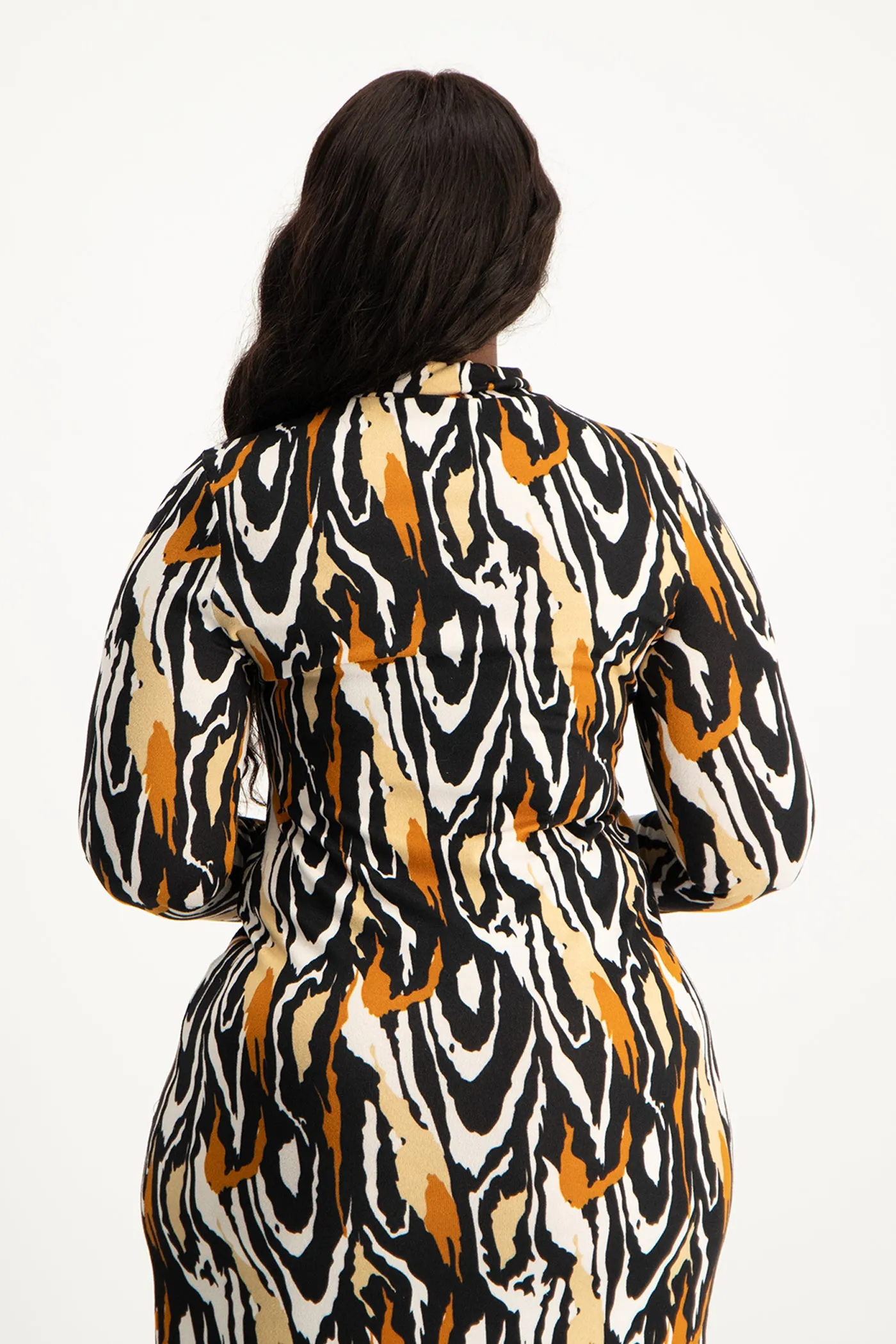 Catarina Printed Poloneck Dress