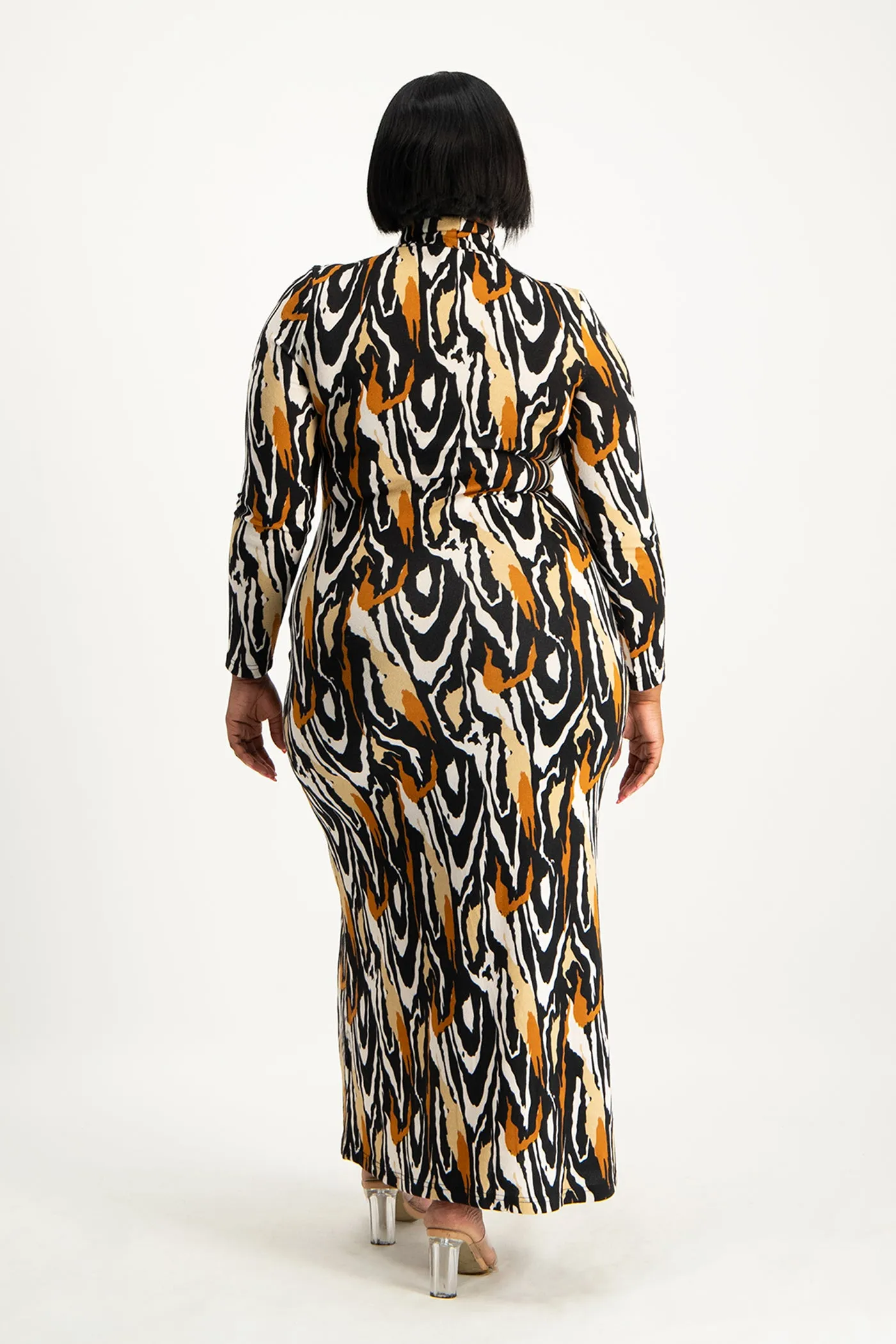 Catarina Printed Poloneck Dress
