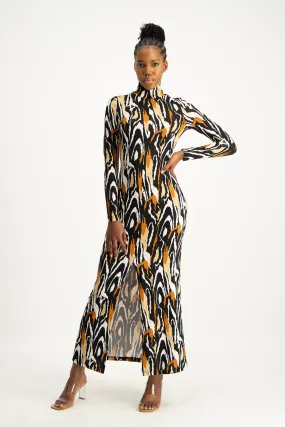 Catarina Printed Poloneck Dress