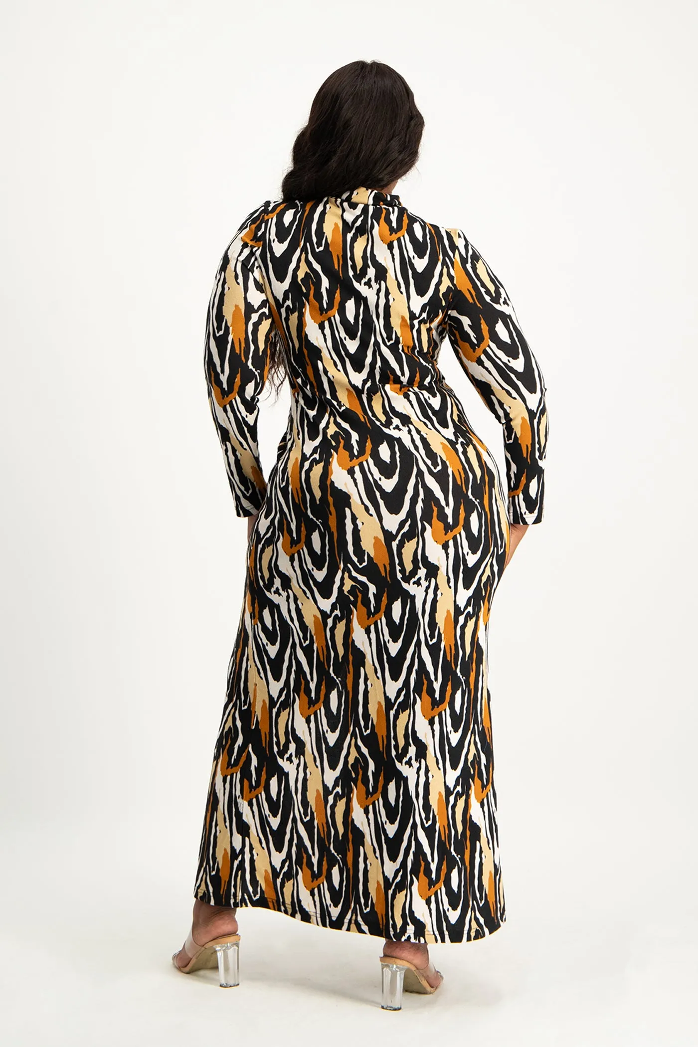 Catarina Printed Poloneck Dress