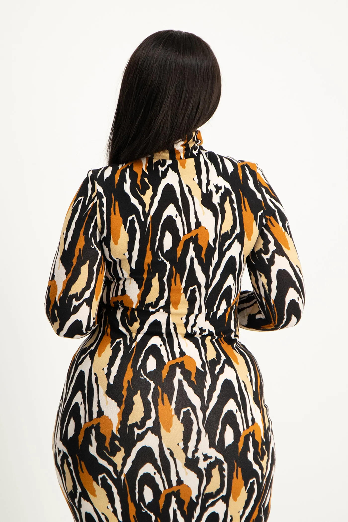 Catarina Printed Poloneck Dress