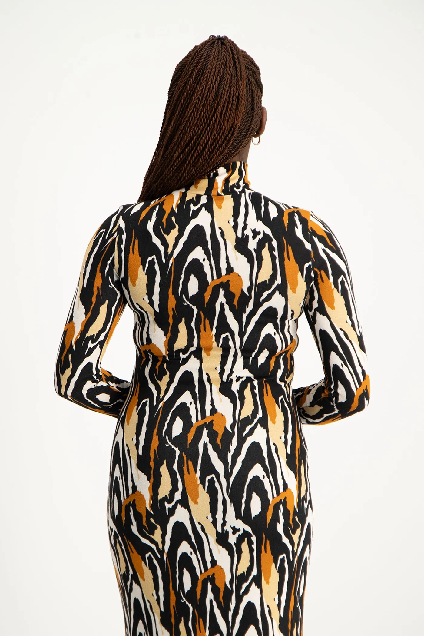 Catarina Printed Poloneck Dress