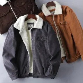 ChicMy-Fall Outfits -Autumn/Winter Coat Jacket INS Style Street Fashion Sherpa Washed Corduroy Jacket