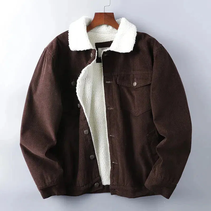ChicMy-Fall Outfits -Autumn/Winter Coat Jacket INS Style Street Fashion Sherpa Washed Corduroy Jacket