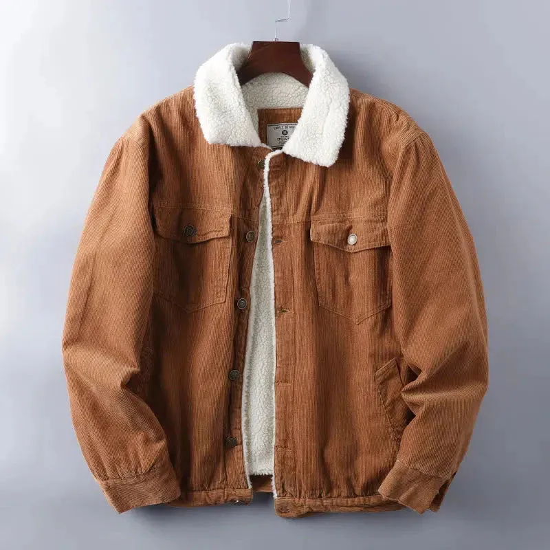ChicMy-Fall Outfits -Autumn/Winter Coat Jacket INS Style Street Fashion Sherpa Washed Corduroy Jacket