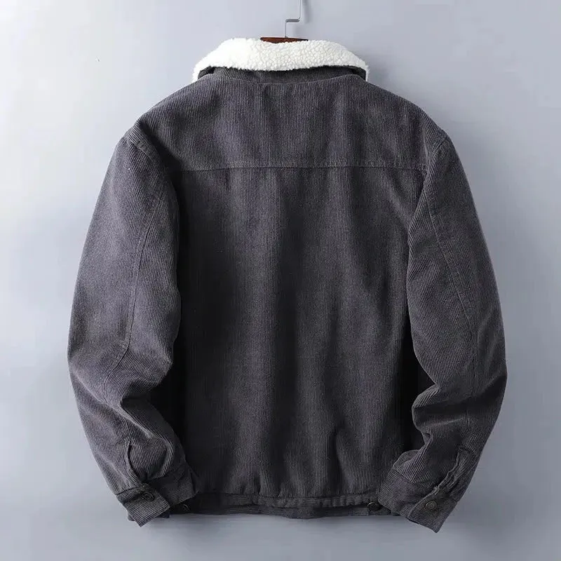 ChicMy-Fall Outfits -Autumn/Winter Coat Jacket INS Style Street Fashion Sherpa Washed Corduroy Jacket