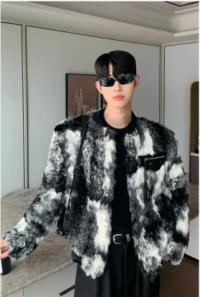 ChicMy-Fall Outfits -Autumn/Winter Coat Jacket INS Style Street Fashion Tie-dye Contrasting Sherpa Jacket