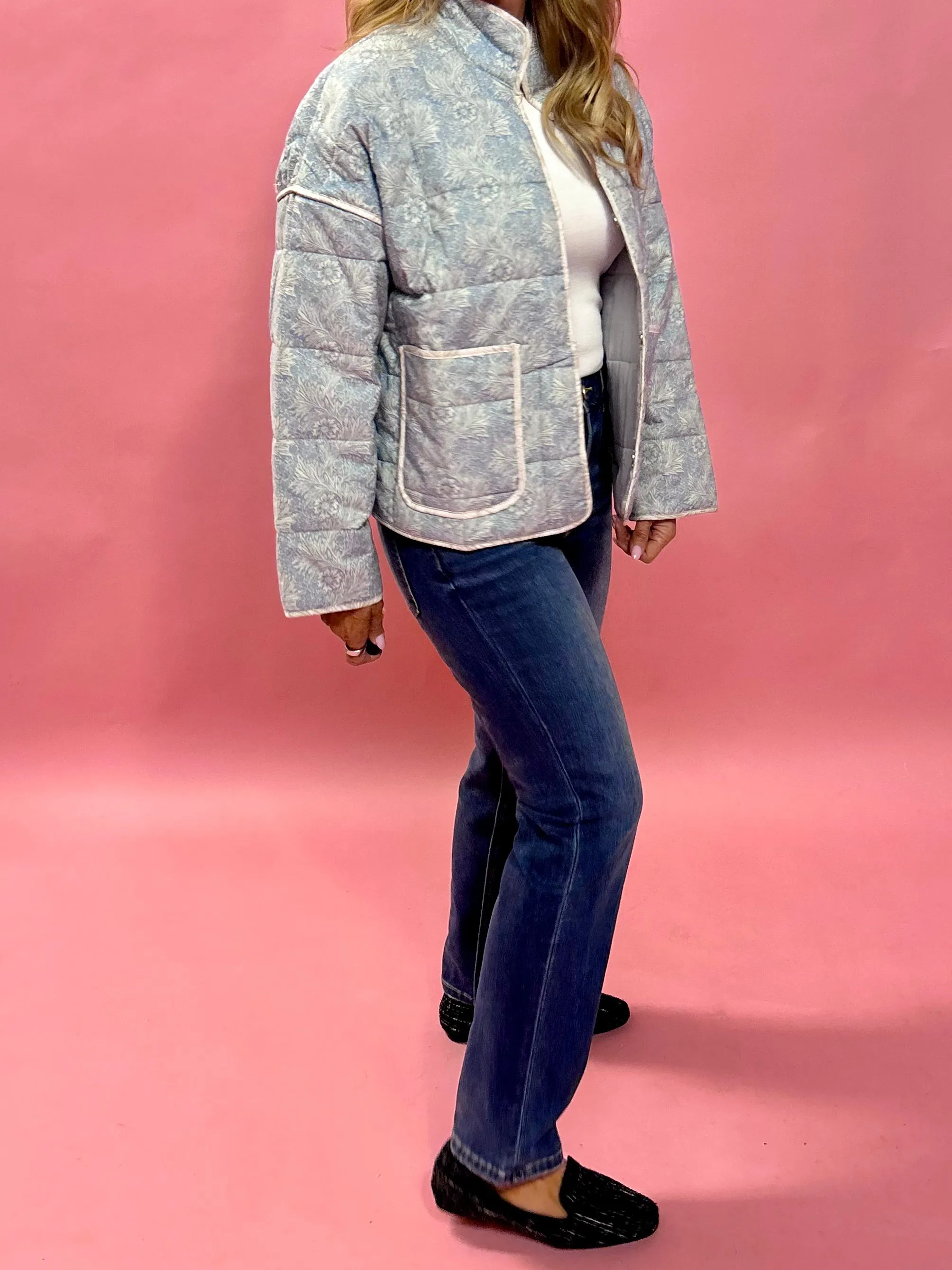 Chloe Quilted Jacket in Blue