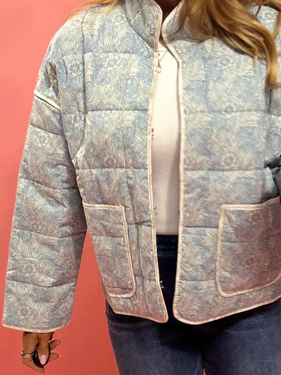 Chloe Quilted Jacket in Blue