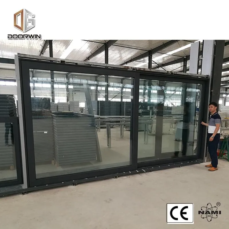 DOORWIN 2021thermal break aluminum automatic black sliding doorby Doorwin
