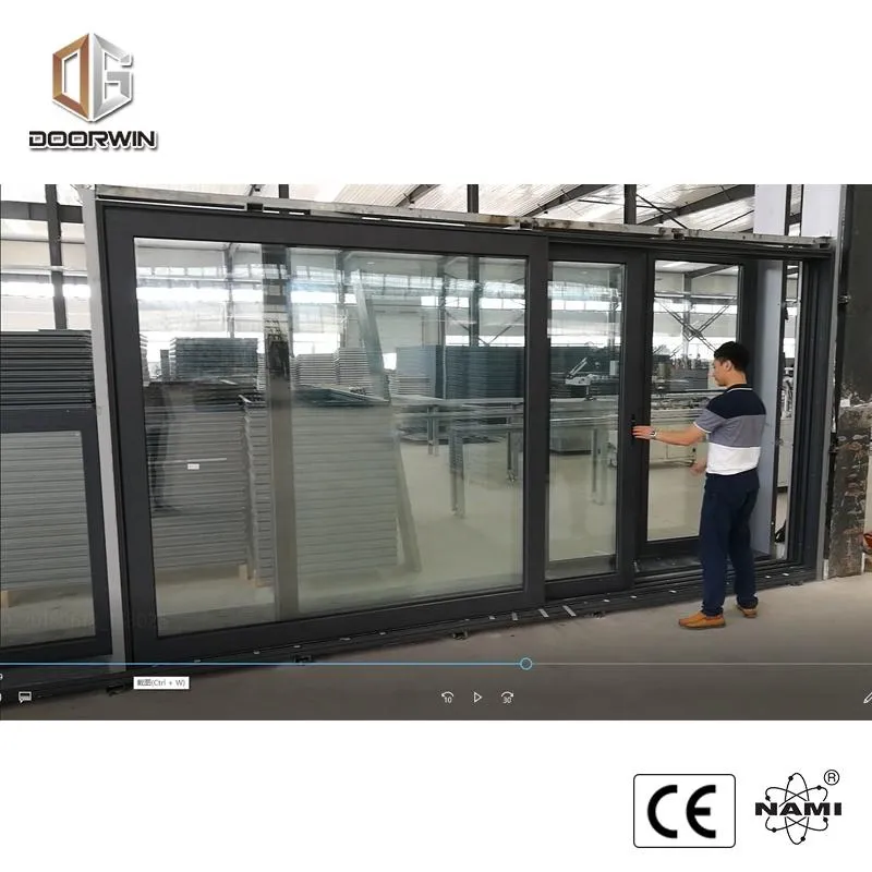 DOORWIN 2021thermal break aluminum automatic black sliding doorby Doorwin