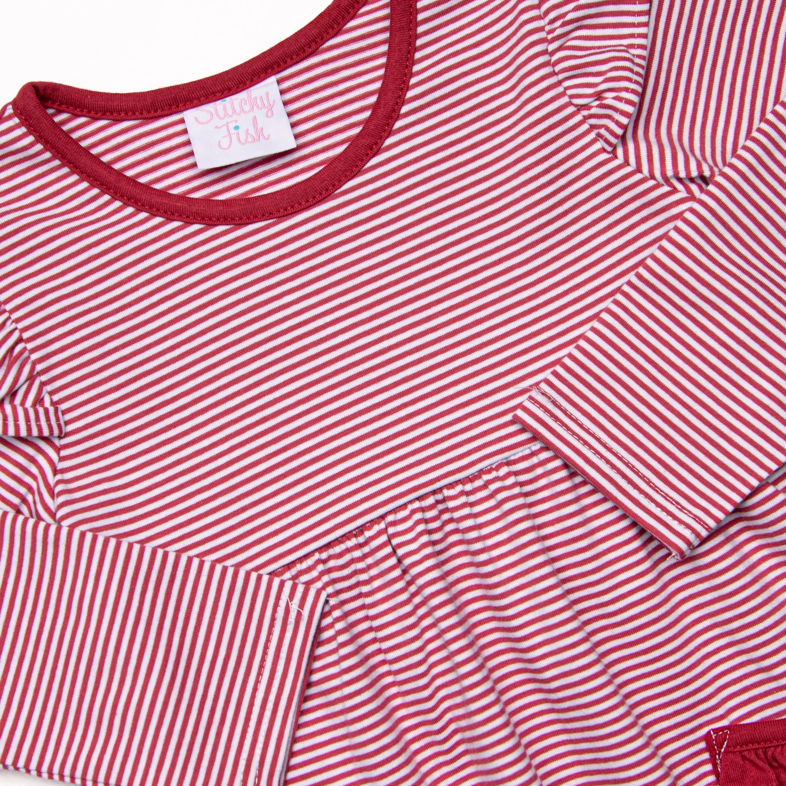 Everly Long Sleeve Dress, Red Stripe