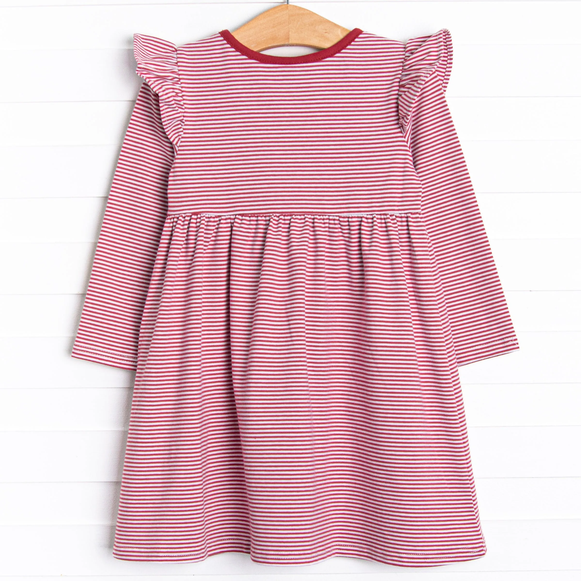 Everly Long Sleeve Dress, Red Stripe