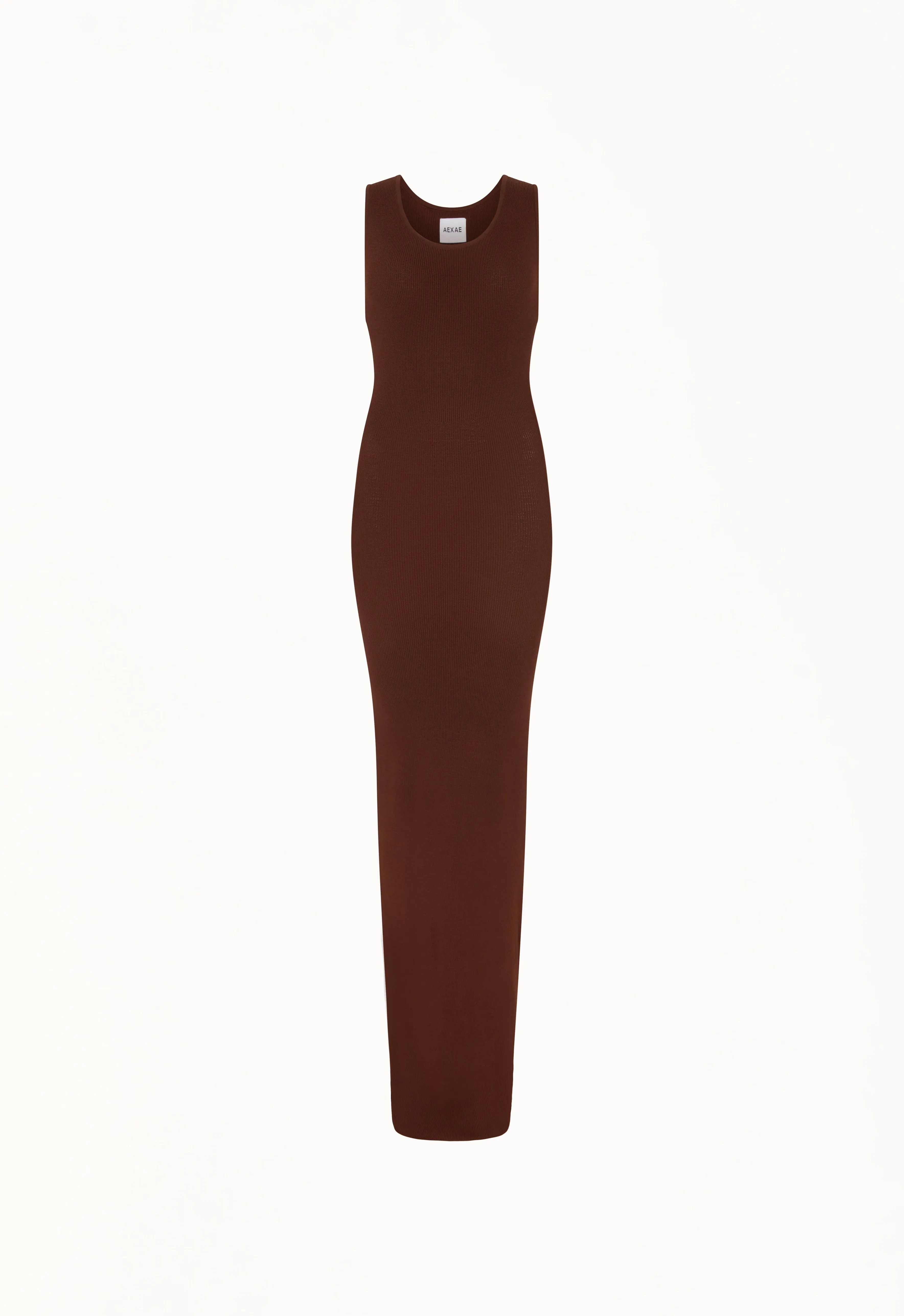 Knit Tank Maxi Dress in Brown