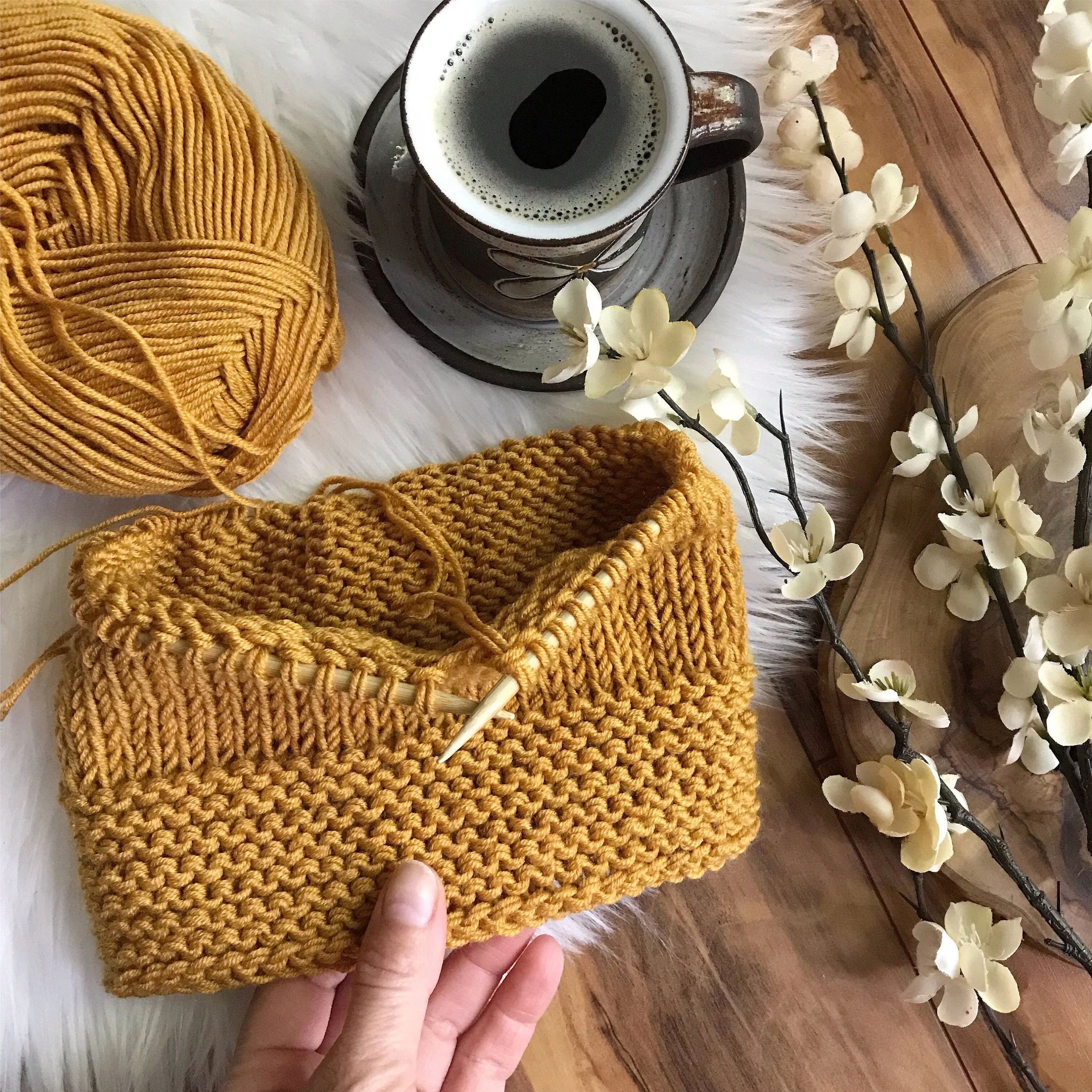 KNITTING PATTERN The Hatteras Beanie Women's ,Faux Fur Pom Pom Beanie, Slouchy  Hat, Slouchy Merino Cap, Toque Warm Wool