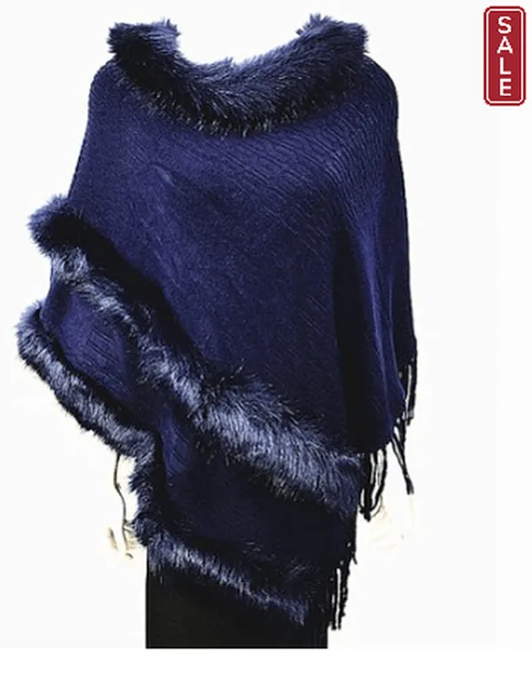 Lux pullover double trim poncho