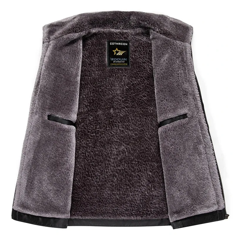 Men's Natural Leather Thickened Fur Integrated Jacket