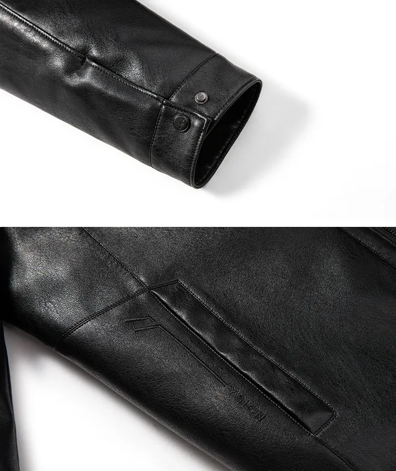 Men's Natural Leather Thickened Fur Integrated Jacket