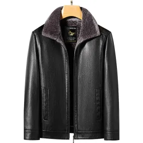 Men's Natural Leather Thickened Fur Integrated Jacket