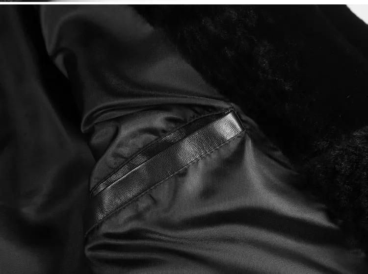 Men's Winter Warm Lamb's-Wool Genuine Leather Slim Jacket