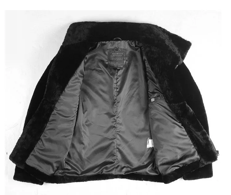 Men's Winter Warm Lamb's-Wool Genuine Leather Slim Jacket