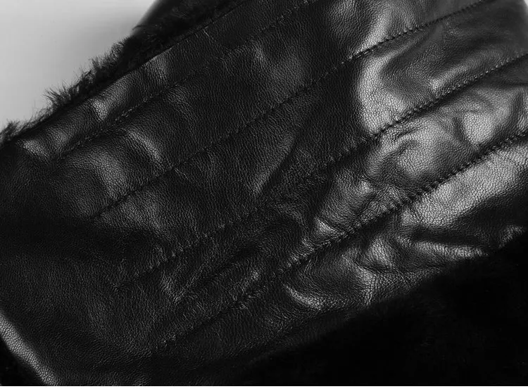 Men's Winter Warm Lamb's-Wool Genuine Leather Slim Jacket