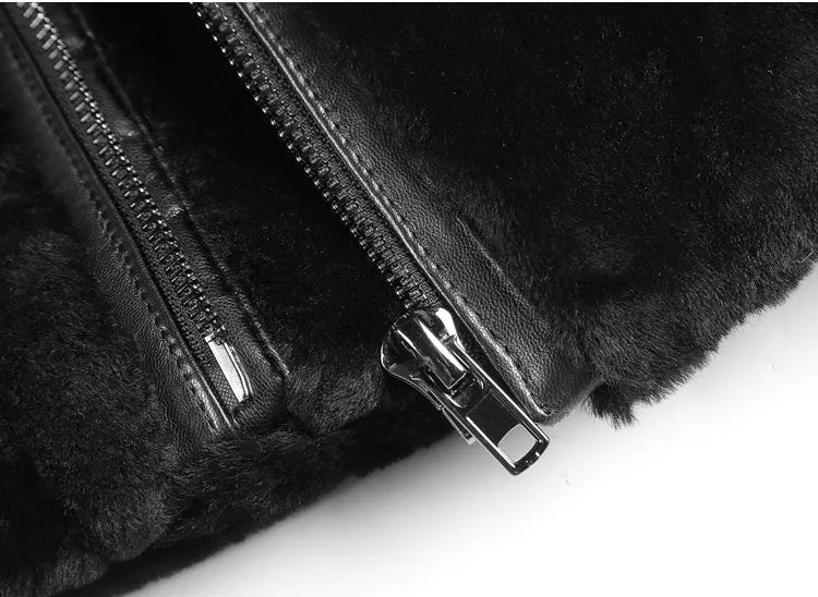Men's Winter Warm Lamb's-Wool Genuine Leather Slim Jacket