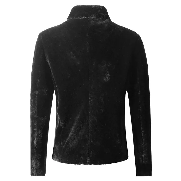 Men's Winter Warm Lamb's-Wool Genuine Leather Slim Jacket