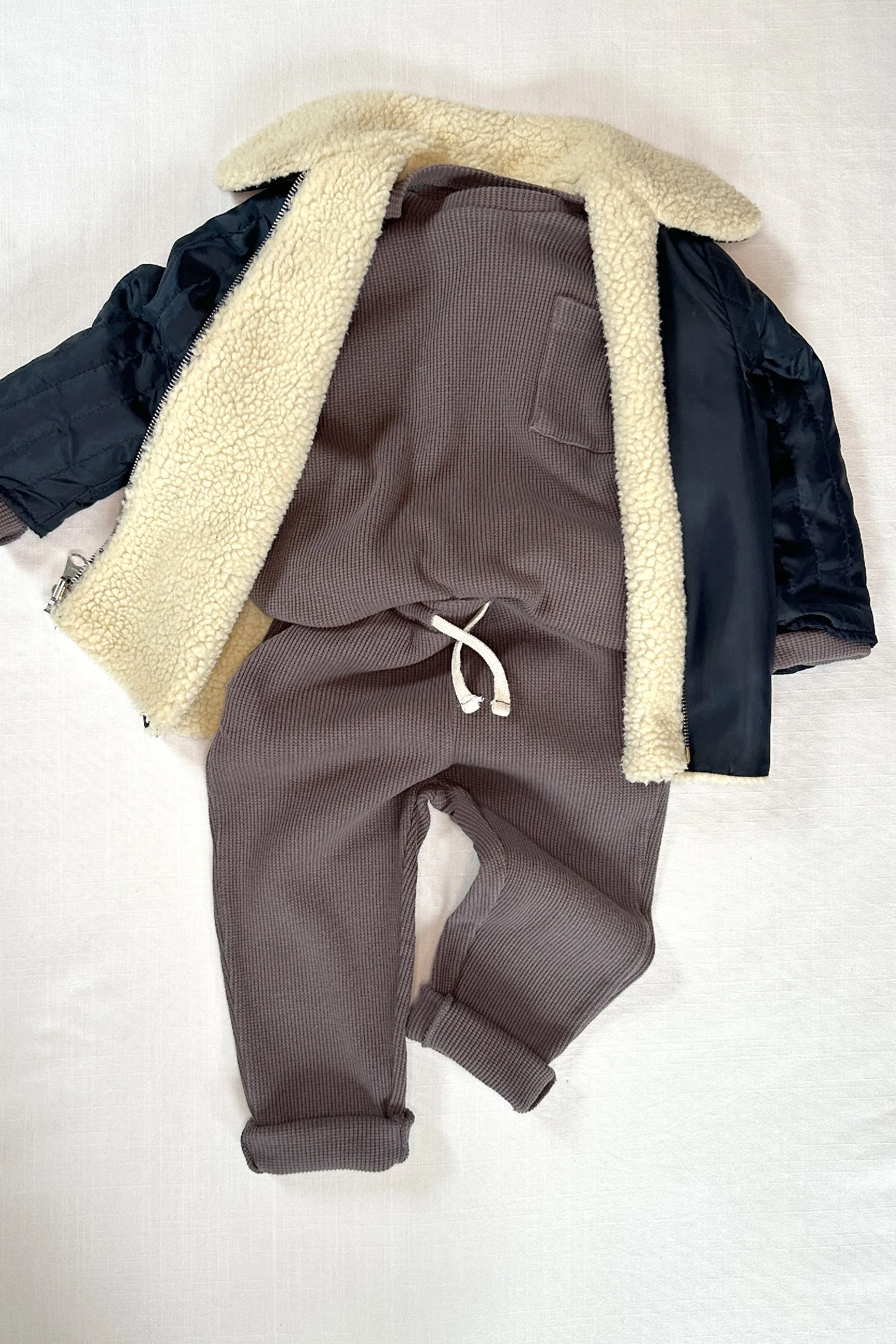MINI: ARKET NYLON & SHERPA AVIATOR LINER JACKET