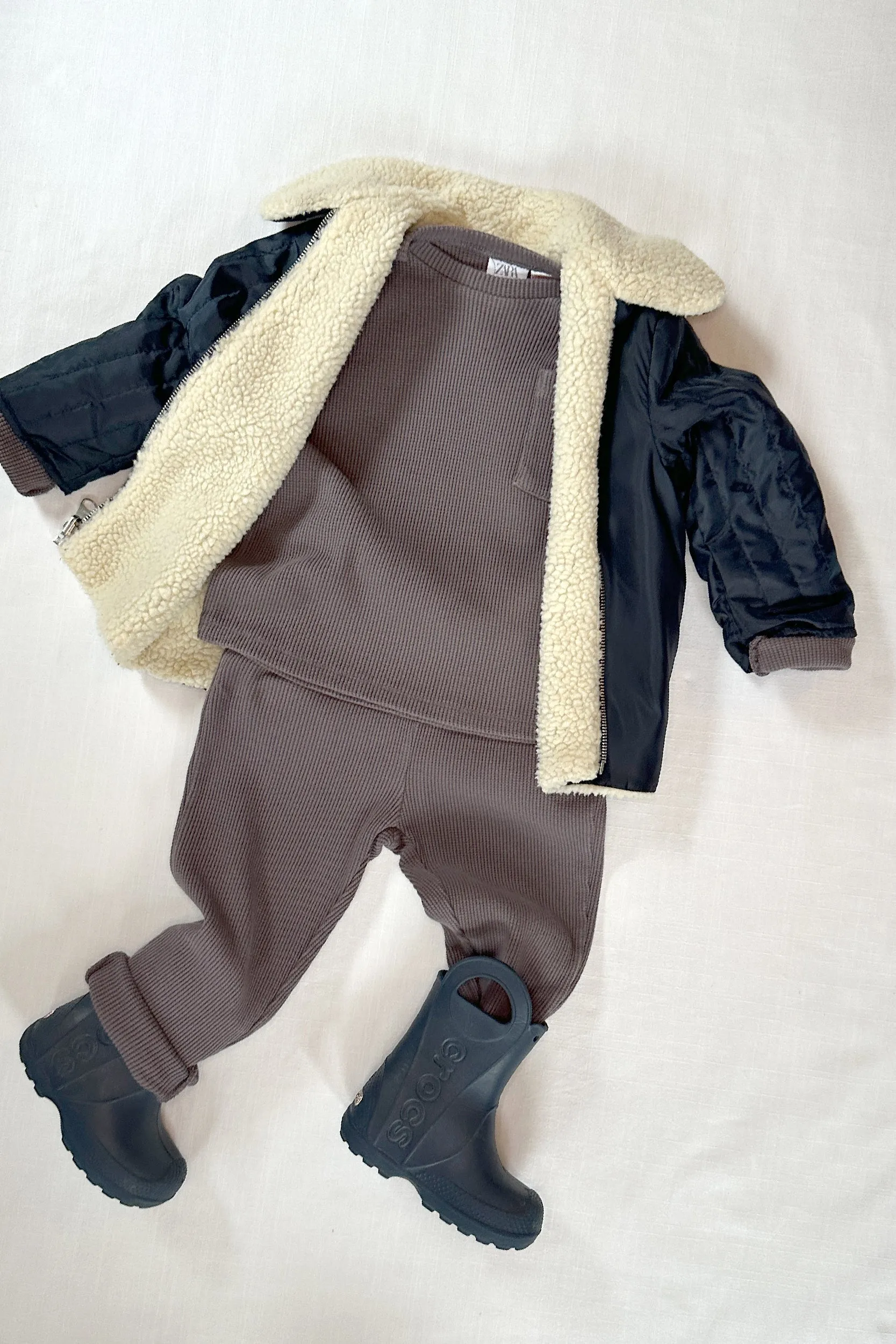 MINI: ARKET NYLON & SHERPA AVIATOR LINER JACKET