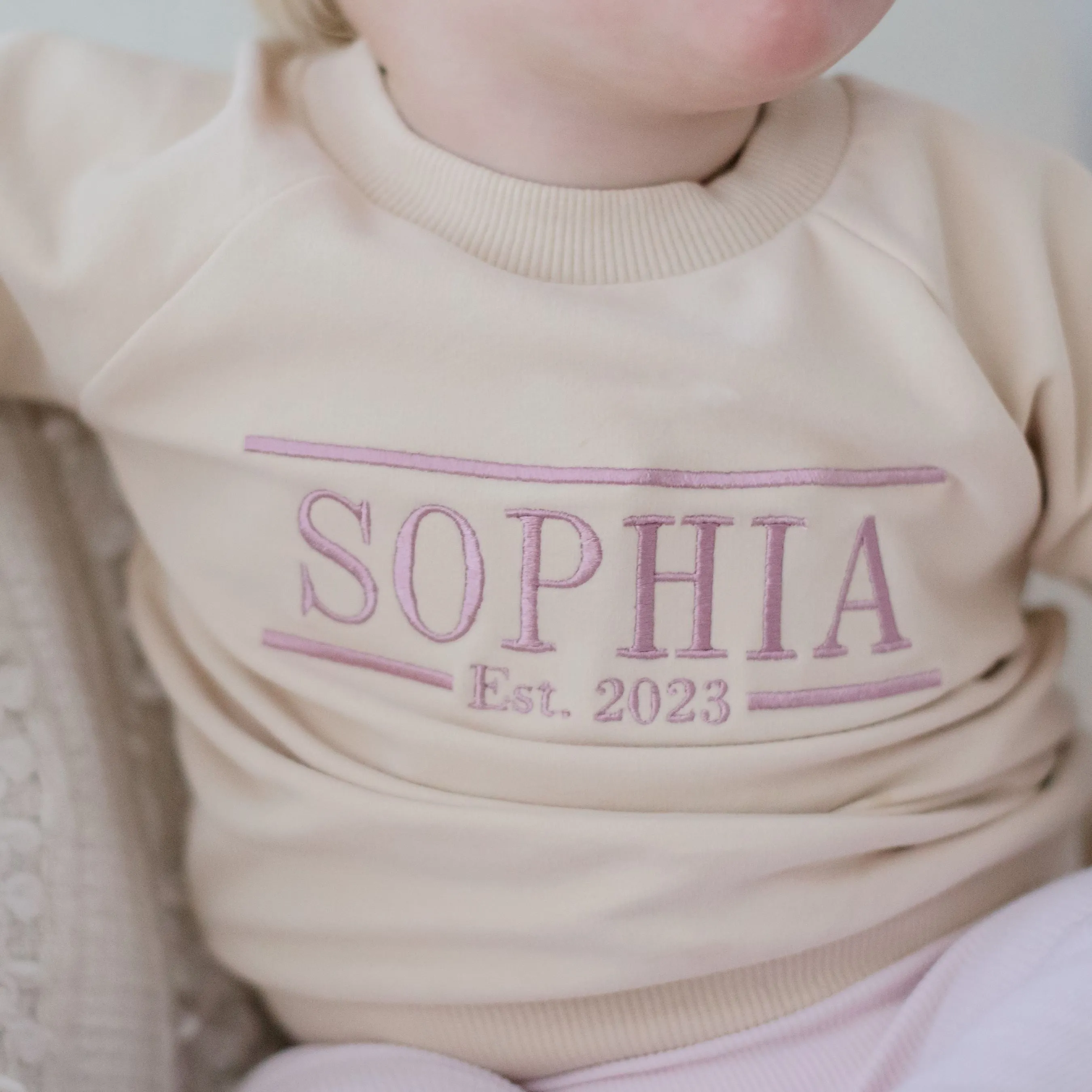 Personalised Name and EST Baby and Toddler Crewnecks