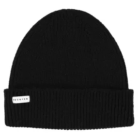 Ribbed Merino Beanie / Black