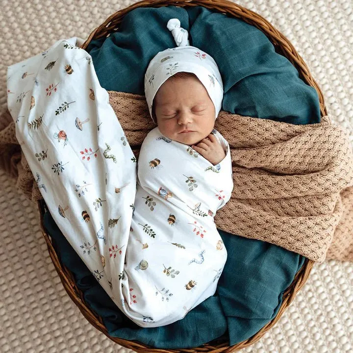 Snuggle Hunny Organic Cotton Baby Wrap Set - Garden Friends