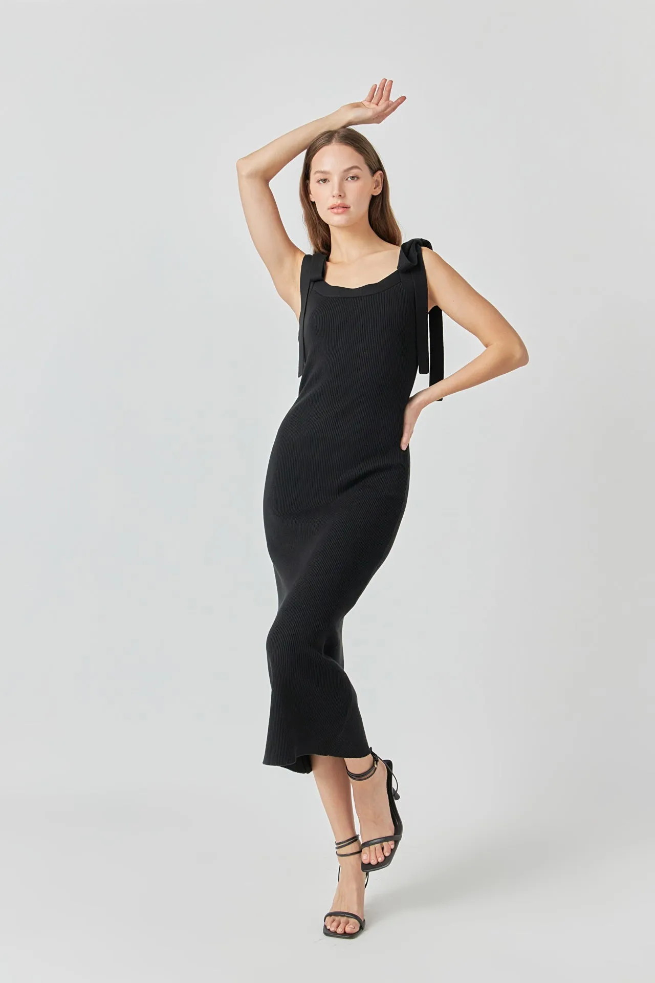 Solid Knit Midi Dress